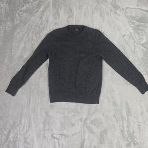 Quince Mongolian Cashmere Crewneck Sweater Charcoal Grey Small